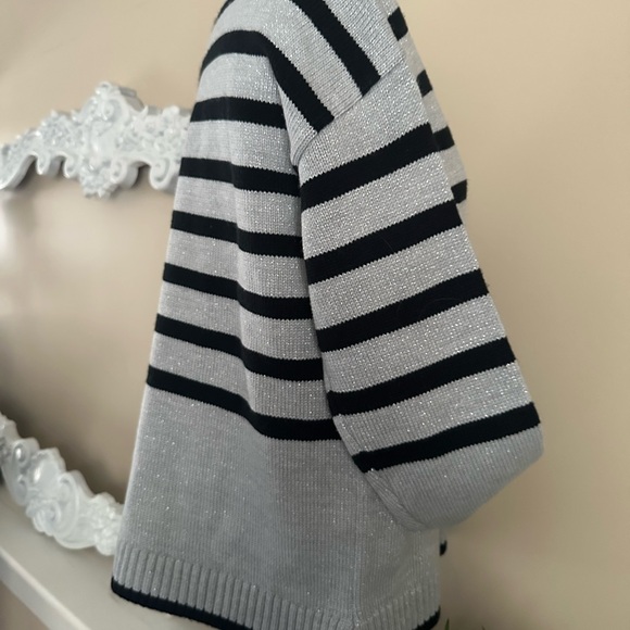 NWOT Karl Lagerfeld Paris Striped Mock Neck Sweater Size Small - Picture 8 of 8